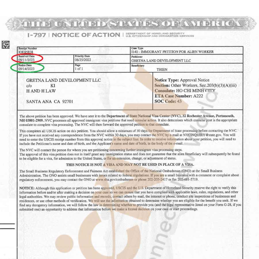 chấp thuận I-140 kỷ lục chỉ trong 3 ngày